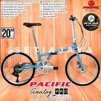Sepeda Lipat 20" Inch PACIFIC ANALOG PRO VINTAGE EDITION, Frame Chromoly 4130, 9 Speed, Rem Hidrolik