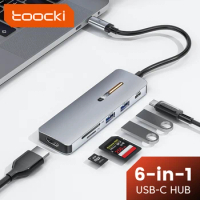 Toocki USB HUB 4K HDMI Adapter USB C to 5Gbps USB3.0/ SD/TF C Dock for MacBook Ipad Pro USB-C Type C 3.0 Splitter USB C HUB