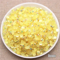 3mm Shiny Jelly Cream AB Resin 14 Facets Flatback Rhinestone Decoration for Phones Bags Shoes Nails DIY,5000pcs/pack