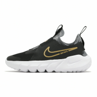 Nike 慢跑鞋 Flex Runner 2 PSV 中童 黑 金 緩衝 透氣 無鞋帶 健走 運動鞋 DJ6040-007