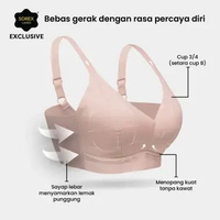 Sorex Exclusive Bra Natural Feel Tanpa Kawat Kait 3 Cup B Cup 3/4 BH 34241 Coklat 38