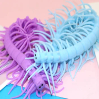 2Pcs Cartoon Large Centipede TPR Hand Fidget Toys Kids Gift Children Adults Office Pressure Release Antistress Decompression Toy