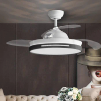 DC Motor Simple Ceiling Fan Lamp Integrated Large Wind Silent Bedroom Dining Room Ceiling Fan Chandelier Lights Decro
