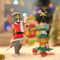 Herocross Disney Tom and Jerry Merry Christmas Blind Box Kawaii Action Mystery Figure Toys and Hobbies Guess Bag Birthday Gifts