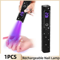 Rechargeable Portable LED Nail Lamp With Diamond Fast Curing Mini UV Light for Gel Nails USB Nail Dryer For Nail Polish Gel