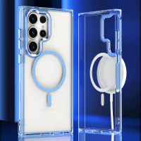 เคสป้องกัน Samsung, Magsafe โปร่งใส, ป้องกันสีเหลือง, เข้ากันได้กับ Samsung A55, S25, S24, S23 Ultra