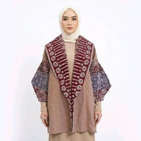 Blouse Unik Motif Sarita Toraja Blazer Cream Motif Sarita L/XL Cream