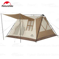 Naturehike Outdoor Automatic Tent One-touch Pop-up Tent A-Type Cotton Cabin House Tent Clamping 3-4 Person PU3000mm Bottom Tent
