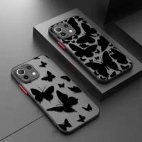 Butterfly Phone Case For Xiaomi Poco X3 NFC X4 X5 12T Mi 9T 10T Pro 13 Mi 11 Lite 12 12X M5 C40 C50 C51 Hard Matte Shell