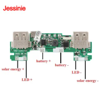 2 USB 5V 2A Mobile Power Bank Charger Module Lithium Li-ion 18650 Battery Charging Board LED Indicator 5V 200mA Solar Panel PCB