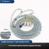 XINHS 8-Core Blue Graphene Litz Structure Earphone Upgrade Cable 3.5/2.5/4.4mm Mmcx/0.78mm 2pin Suitable for Mk3 LZ A7 KXXS CIEM