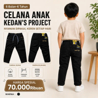 BEST SELLER️ Celana Chinos Anak Hitam Premium | Adem, Stretch, Ga Panas | 6B–6Th | Cuma 70 Ribuan