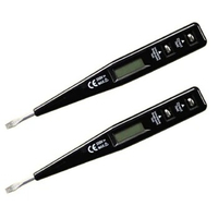 2X Digital Test Pencil Screwdriver Probe Light Voltage Tester Detector AC/DC 12-220V Electrical Test Pen Voltmeter,Black