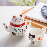 創意個性家用陶瓷茶壺花茶壺卡通泡茶壺辦公室茶具套裝過濾小茶壺