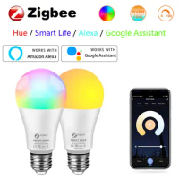 18W 15W 12W Zigbee Led Light Bulb 220V RGB+CW+WW E27 Tuya Smart Home Led Lamp Works With APP Smartthings Alexa Hub Google Home