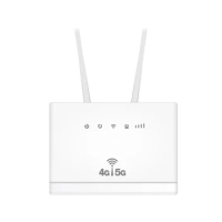 1Set 4G LTE CPE Router Modem RJ45 LAN WAN External Antenna Wireless Hotspot With Sim Card Slot 4G SIM Card Router White US Plug