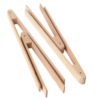 1pc Bamboo Toaster Kitchen Tongs Long Easy Grip Toaster Serving Tongs for Cooking Toast Bread Barbecue Grilling (20/30/32CM)