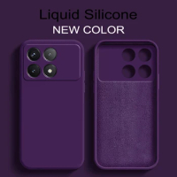 Poco X6 Pro Case Luxury Original Liquid Silicone Soft Cover For Xiaomi Poco X6 Pro Poco X 6 Pro X6pro Pocox6 Pro 5G Phone Case