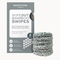 MAGNITONE Swipes 100% Microfibre Bamboo Makeup Remover Pads 6 Pack