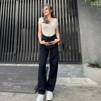SR072 ยีนส์SARAN กระบอกซูเปอร์แบล็คสีดำ