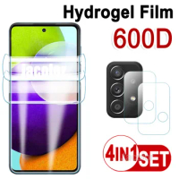 Hydrogel Film For Samsung Galaxy A52 4G/5G 2PCS Safety Film+2PCS Camera Glass Samsumg A 52 SM-A526 SM-A525 Water Gel Film HD