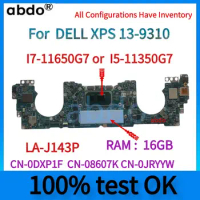 For DELL XPS 13 9310 Portable Laptop Motherboard.LA-J143P Motherboard. I5-1135G7/I7-11650G7 and 16GB RAM.100% Vomplete Tested OK