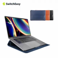 【SwitchEasy 美國魚骨】MacBook Pro 15/16吋 EasyStand 支架手工皮革保護套(筆電包)