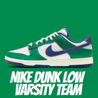 【NIKE 耐吉】休閒鞋 Nike Dunk Low Varsity Team 綠白 藍勾 男女鞋 FQ6849-141