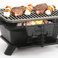 Uncoated cast iron barbecue grill iron plate charcoal bbq grill outdoor home heating fire stove adjust fire power Table top BBQ