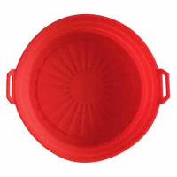 Silicone Air Fryers Oven Baking Tray Pizza Fried Chicken For Basket Reusable Pot For Grilling Baking Cooking Meat Kitchen