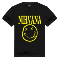 New Summer Fashion Rock Smile Men's and Women's Nirvana Casual Hip Hop T-shirt
