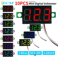 1-10pcs 2 Wires Mini Digital Voltmeter Module Volt Meter 0.28 Inch LED Screen Voltmeter DC2.5V-40V Car Mobile Power Volt Tester