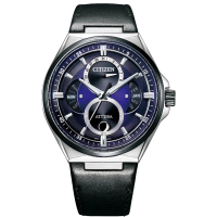 【CITIZEN 星辰】官方授權C1 GENTS Eco三曆月相紳士男手錶B紫 錶徑42mm-贈高檔6入收藏盒(U0066-11W)