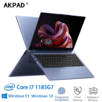 AKPAD MAX 64GB RAM MAX 2TB SSD Gaming Laptop 15.6 Inch IPS Screen Windows 10 11 Pro Intel Core I7-1185G7 Notebook RJ45 Type-C