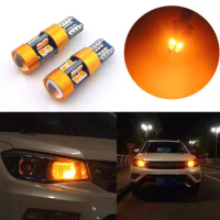 2pcs Car T10 12V LED Signal Light Orange Amber Light Position Parking City Lights T10 168 194 2825 W5W 19SMD LED Bulb