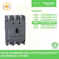 MCCB SCHNEIDER EASYPACT 3PHASE EZC250N 200A 25KA