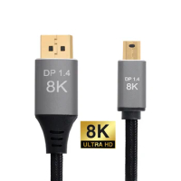 Xiwai DisplayPort 1.4 8K 60hz Cable Ultra-HD UHD 4K 144hz Mini DP to DP Cable 7680*4320 for Video PC Laptop TV