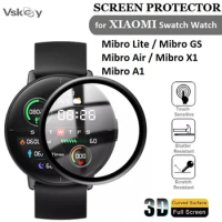 100PCS 3D Soft Screen Protector for Xiaomi Mibro Lite /Air/X1/A1 Mibro GS Smart Watch Full Cover Anti-Scratch Protective Film
