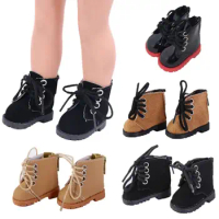 20cm Cotton Doll Shoes High Barrel Martin Boots Clothes Accessories For 1/12 Dolls Casual Wear Leather Shoes Doll Gift Toys