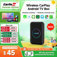 2024 Carlinkit LITE Wireless Android Auto &amp; Car Play Ai Box Usb Watch Videos Online 32GB For Netflix Iptv 3 IN 1 Carplay Tv Box