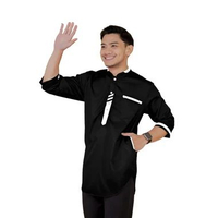Koko Qurta SULTAN Baju Koko Kurta Pria Dewasa Lengan 3/4 Katun Toyobo Size M L XL XXL Hitam M