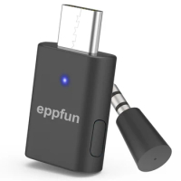 eppfun AK3040Pro USB-C Qualcomm aptX-Adaptive Bluetooth 5.2 Transmitter for PC/Mac/PS5, Dual Connection Audio Dongle Adapter