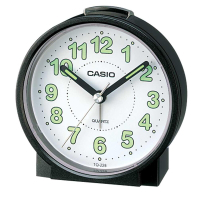 CASIO 桌上圓型指針款鬧鐘(TQ-228-1)-黑x白面