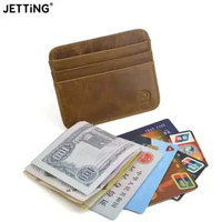 Genuine Leather Card Bag Thin 100% Leather Bank Card Holder Coin Purse Sort Wallet Small Round Elephant Head Driver License Bag