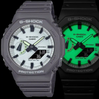 【CASIO 卡西歐】G-SHOCK 綠光系列 八角 手錶(GA-2100HD-8A)