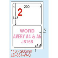 【龍德】LD-861(圓角) 雷射、影印專用標籤-紅銅板 143x200mm 20大張/包