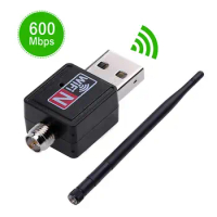 Wireless 600Mbps USB WiFi Router Adapter PC Network LAN Card Dongle with Antenna USB WiFi Router hub