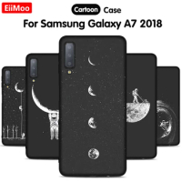 EiiMoo Silicone Phone Case For Samsung Galaxy A7 2018 Case A750F Cartoon Thin Soft Case For Samsung Galaxy A7 2018 Cover Coque