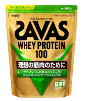 Savas 乳清蛋白100 (抹茶口味) 980克，蛋白分子肽分離乳清蛋白粉健身健美肌肉營養大隻能量飲，4種B群維生素D (平行進口)03505 
