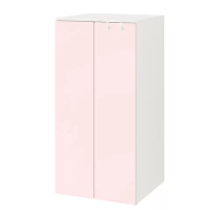 SMÅSTAD/PLATSA 衣櫃/衣櫥, 白色/淺粉紅色, 60x57x123 公分
